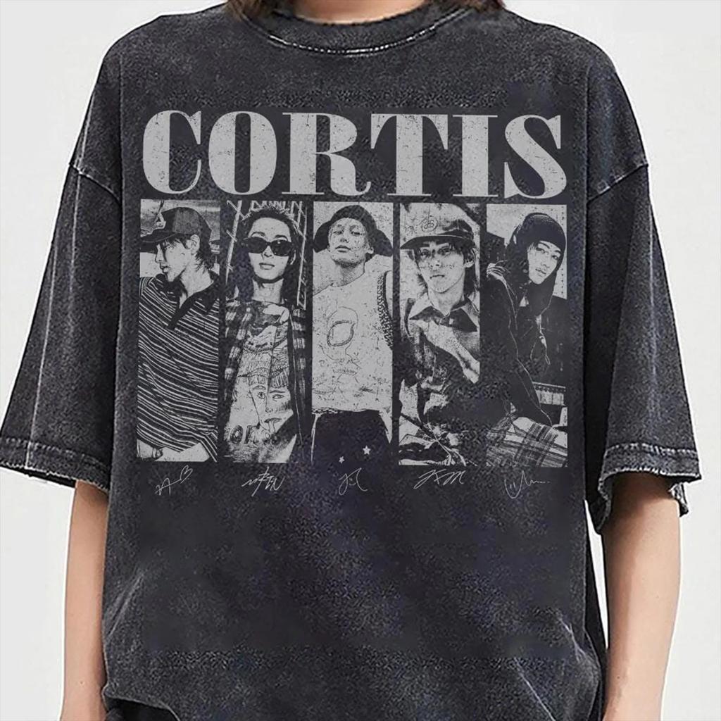 CORTIS Tricou Unisex din Bumbac cu Spălare Acidizată Grafic 2026 Vară Nou K-pop Vintage Gât Rotund Bărbați Y2k Mânecă Scurtă Cadou pentru Fani