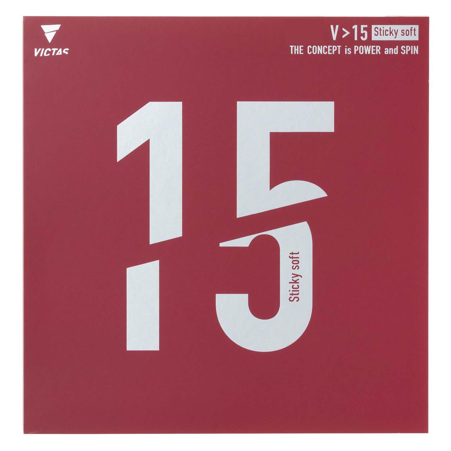 

Victas Table Tennis Rubber V 15 Sticky Soft, Slightly Adhesive, High Energy Tension, Black, 2.0, 200130