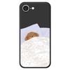 For iPhone 16e Case Cute Sleeping Dog Pattern Printing Straight Edge TPU Phone Back Cover