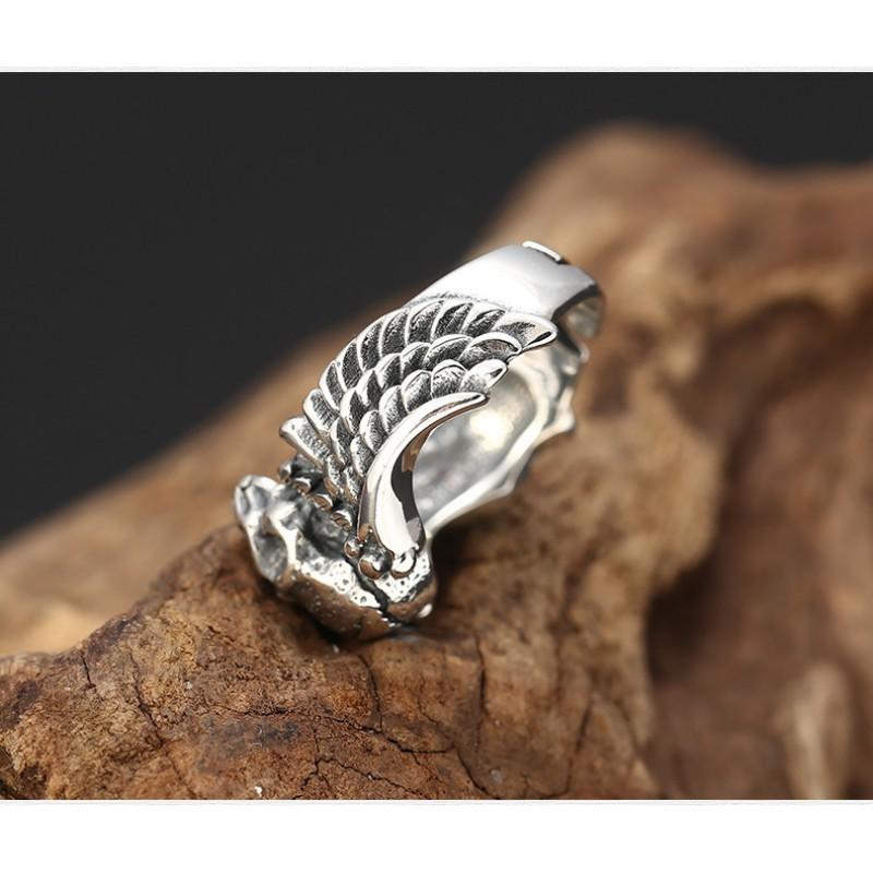 Adjustable Skull Ring Men Women Vintage Punk Rock Jewelry Geometric Gothic Accessory