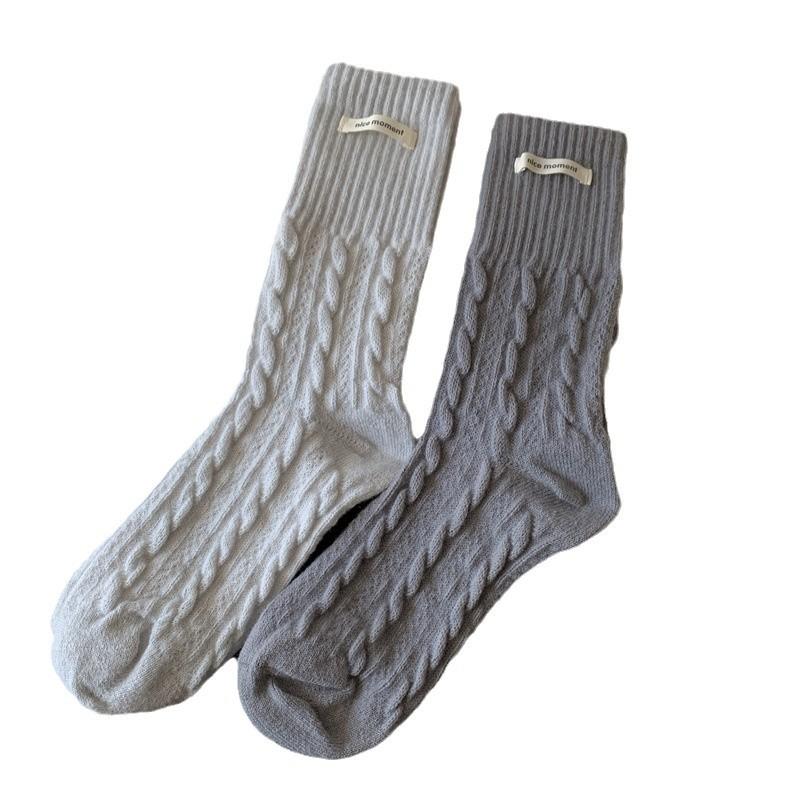 Women's Autumn and Winter Style Thick Plush Warm Twist Cloth Standard Wool Sleep Long Pile Socks