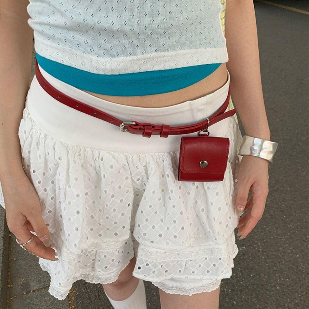 PU Belt Waist Bag Korean Style Women Belt Bag Portable Women Waist Bag  Outdoor