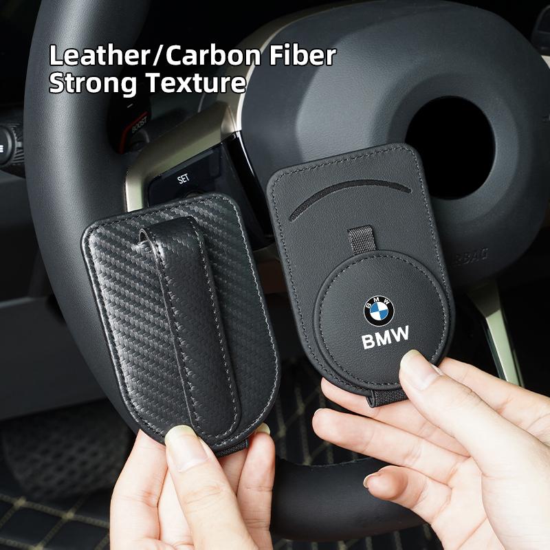 MXUI1 Sunglasses Holder Car Magnetic Leather Ticket Clip Car Accessories For BMW Performance F30 F40 E90 F20 E46 E92 E91 E28 X3 X1 X4