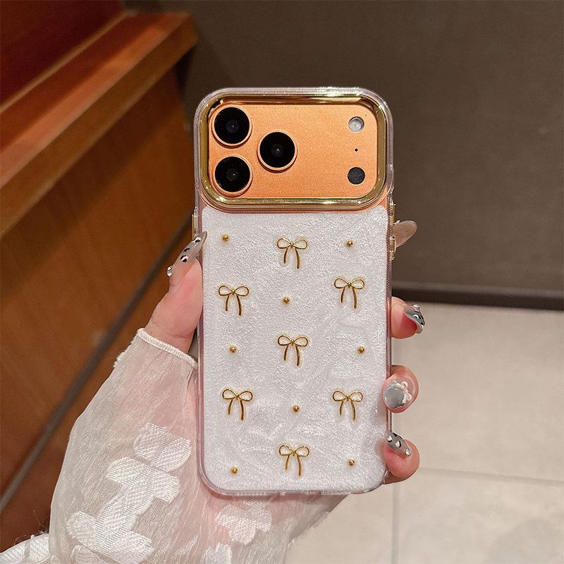 

Epoxy Three-Dimensional Rose Bow Is Suitable For Iphone17 Mobile Phone Case Apple 16Promax Small Fresh Women S Model. iPhone 17Promax