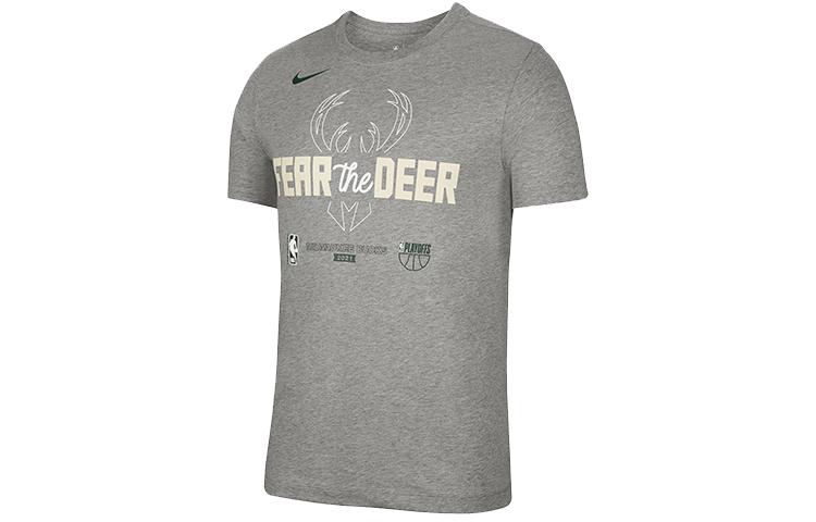 Nike T Shirts Men s Gray Crew Neck Moderate Straight Fit DR0090-063 XL