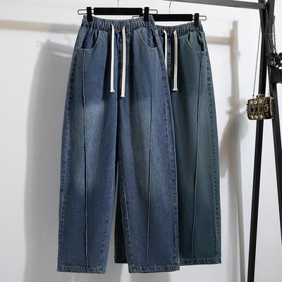 Plus Size 4xl Loose Women Denim Pants Autumn High Waist Casual Jean Pants Female Casual Pocket Women Pants 2025