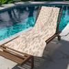 Oversized Beige Leopard Patterned Beach Towel, Ultra Soft Quick Dry Microfiber for Beach Pool