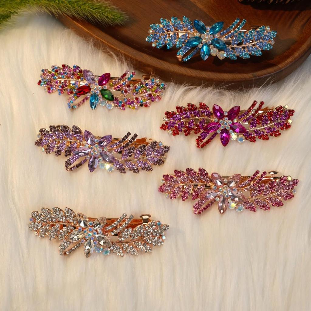 Barrette à cheveux en strass cristal coréen: Grand, Élégant, Chapeau de Tête Queue de Cheval Horizontal pour Adultes