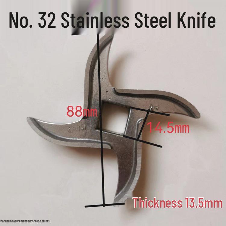 32-Type Meat Grinder Accessory Set: Cross Blade, Round Blade, Grating Plate, Hole Plate, Stainless Steel Blades