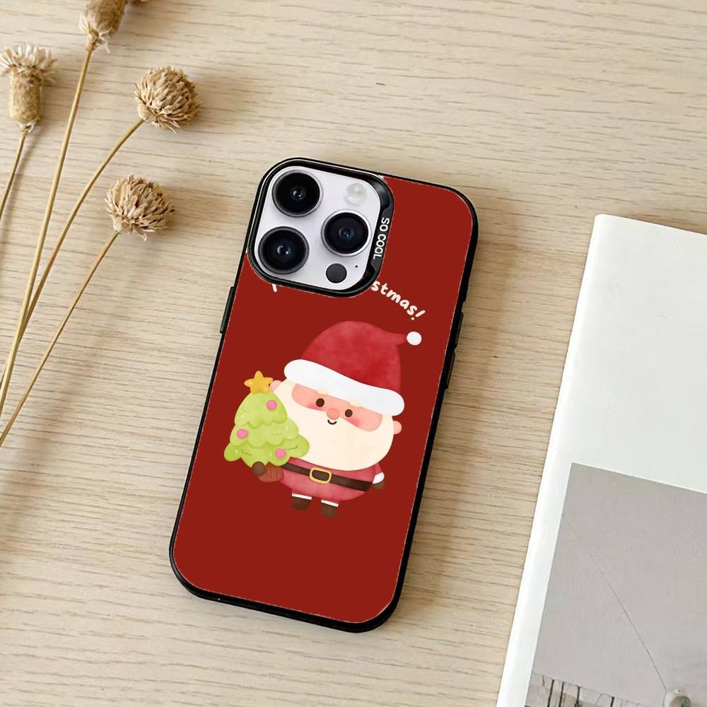 Christmas Santa Claus Phone Case Color Silver Shell For IPhone 17 16 15 14 13 12 11 Pro Max Plus