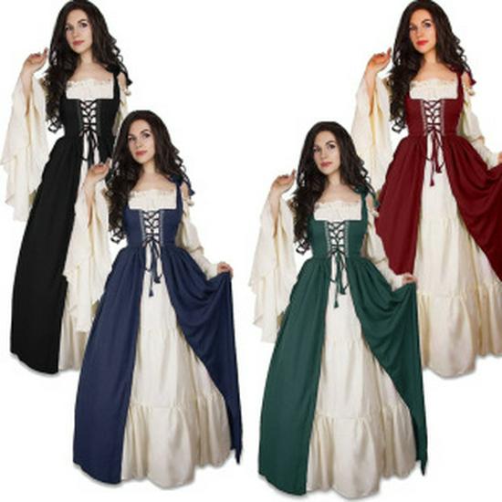Europäisches & Asiatisches Halloween Zombie Nonnen Kostüm - Cosplay Rollenspiel Outfit für Zombie, Vampir, Dämon oder Geist Themen