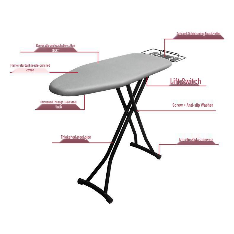 High-Grade Foldable Ironing Board - Large, Multi-Functional Stand-Up Ironing Table for Household Use