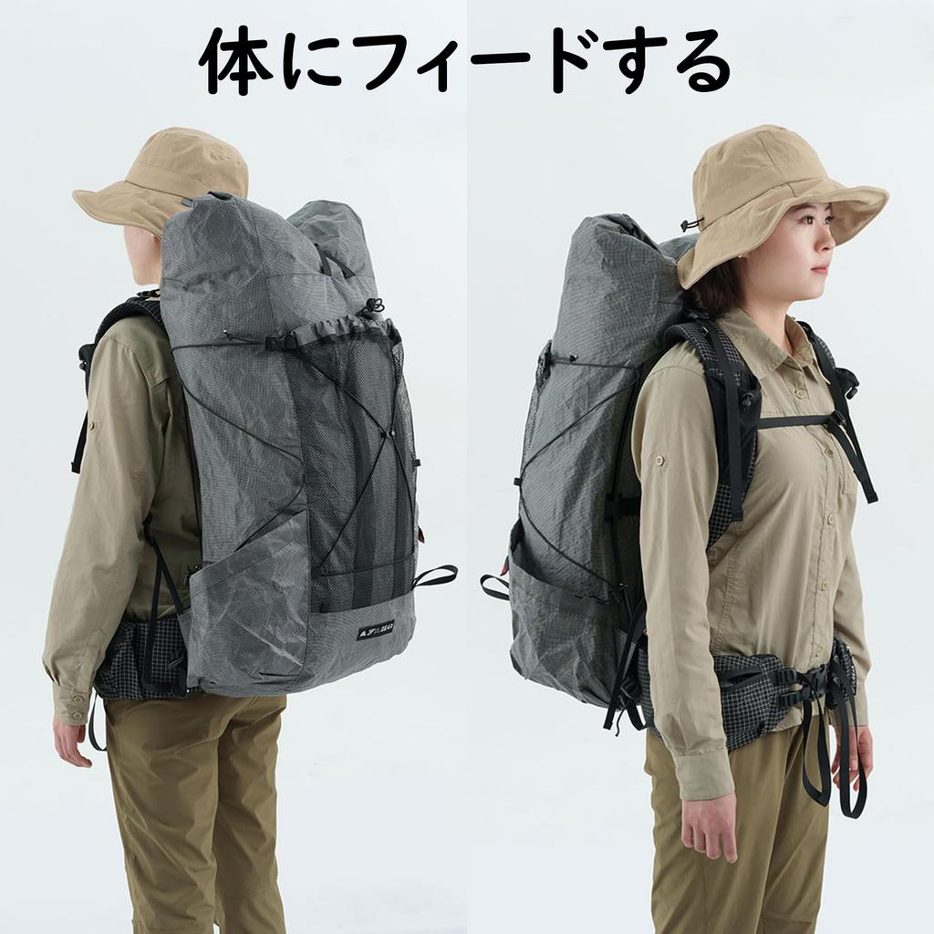 3F UL GEAR ULTRA200x Strong and Large 15kg Weight Hiking Thick Shoulder Hiking Rucksack Waist Belt Backpack, Fabric, PU140000mm, Ultra-Lightweight