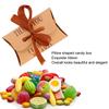 50pcs Kraft Paper Pillow Shaped Wedding Birthday Party Gift Box Portable Exquisite Candy Box