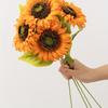 9 шт. искусственных подсолнухов в винтажном стиле - реалистичные искусственные цветы с длинными стеблями для дома, свадьбы, сада, декора вечеринок на открытом воздухе - шелковые цветы оптом