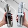 Travel Toileting Cup, Toothbrush, Toothpaste, Dental Utensils Cup, Portable Dental Jar Storage Set, Three In One Travel Mouthwash Cup