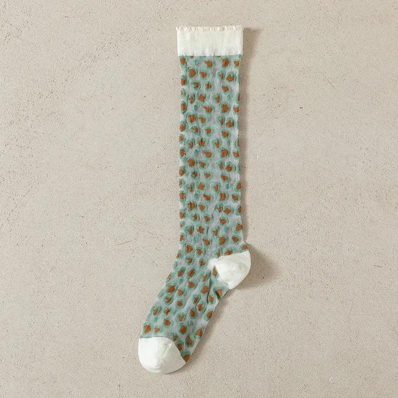

Women Stockings Strawberry Print Sweet Girls Cute Knee Socks Stockings Women Ultra-Thin Transparent Crystal Silk Socks Stockings One Size