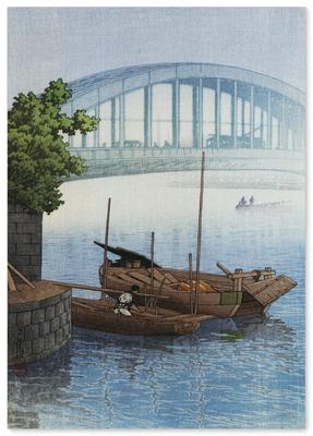 Kawase Hasui Poster Reproduktion "Eitai Brücke" A3 Größe [Hergestellt in Japan] Japanische Malerei [Innenraum Tapete] Malerei Kunst Tapete Poster