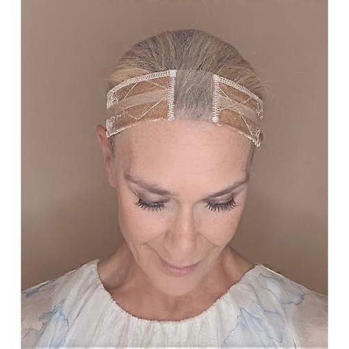 Velvet Lace Wig Grip Band with Silicone NonSlip Strips, Adjustable Headband for Lace Front Wigs, Beige
