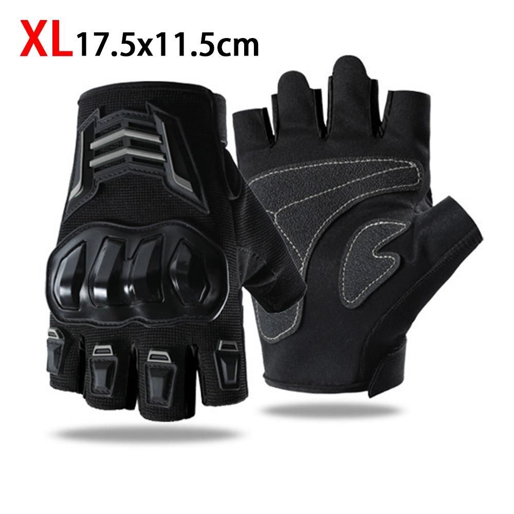 1 Pair Half Finger Motorcycle Gloves Anti-slip Anti-fall Cycling Gloves Adjustable Breathable Driving Gloves for Men and Women