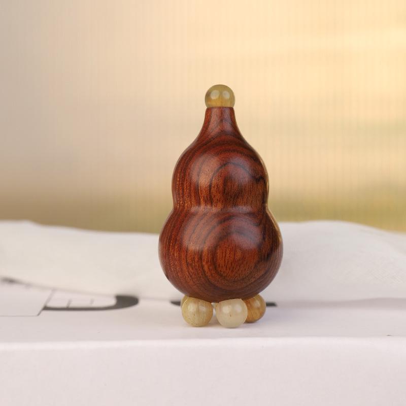 Purple Sandalwood Red Rose Gua Sha Stick: Compact Chubby Gourd Eye Massager with Small Lotus Head for Facial Massage.