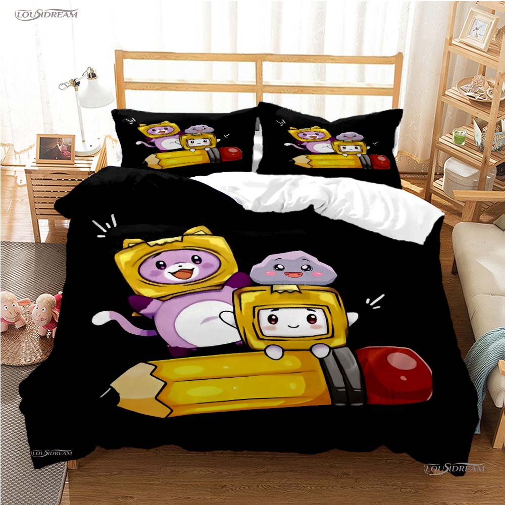 

Box Cartoon Casal All Season Duvet Cover Comforter Bedding Sets Soft Quilt Cover and Pillowcases Boys Single/Double/Queen/King EU Twin 135x200cm
