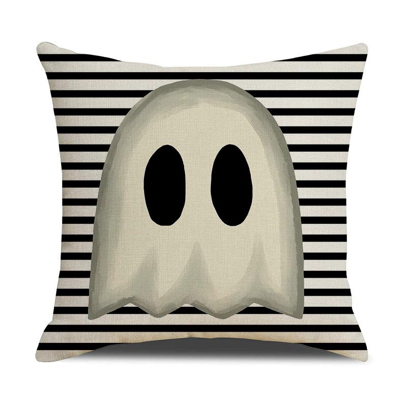 

Halloween Black and White Combination Pillowcase Living Room Decoration Sofa Cushion Ghost Print Pillowcase Linen Skin-friendly Pillow 45 * 45Cm (single pillowcase)
