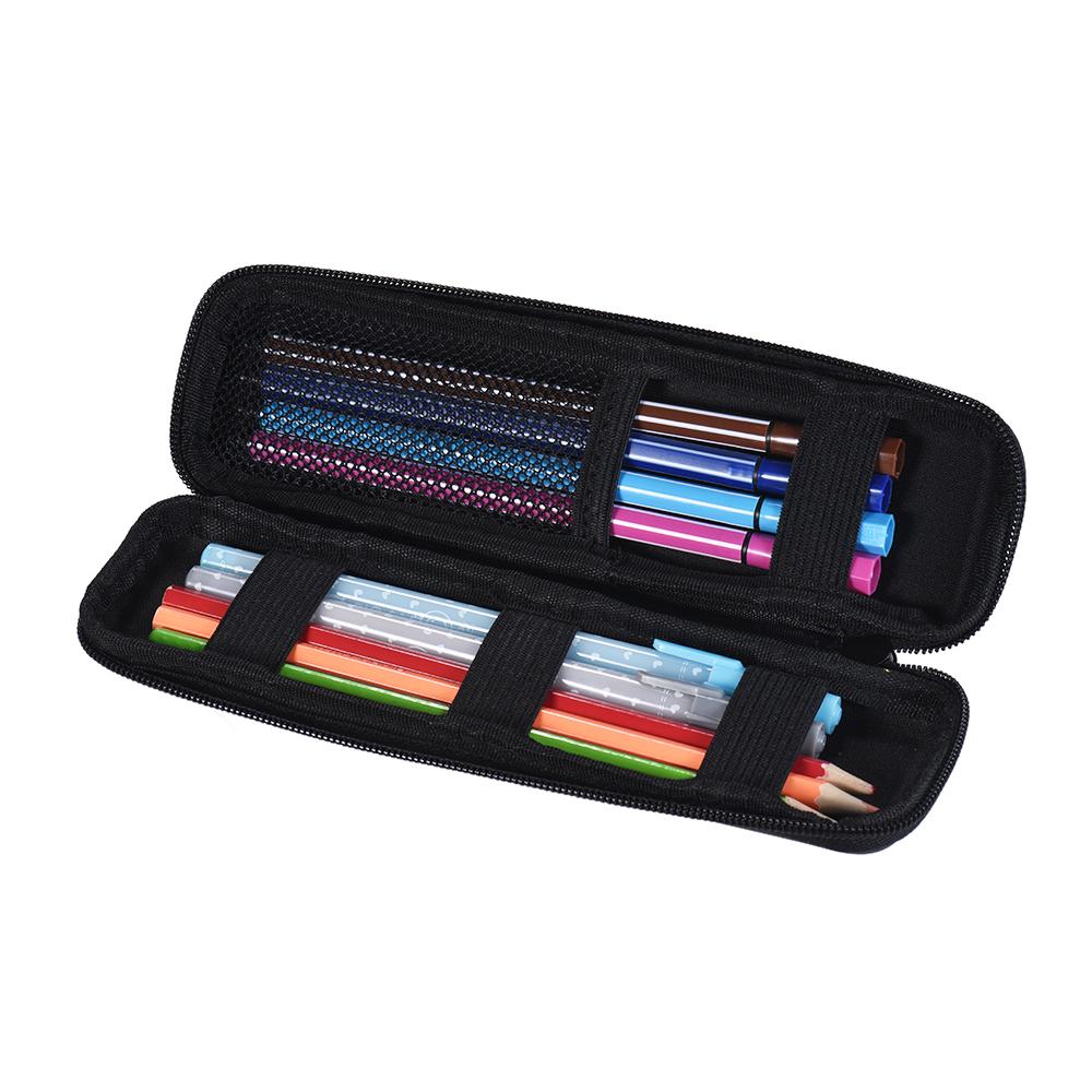 Pen Pencil PPT Pointer Holder Makeup Brush Bag EVA Hard Shell Case Stationery Pouch Box Black