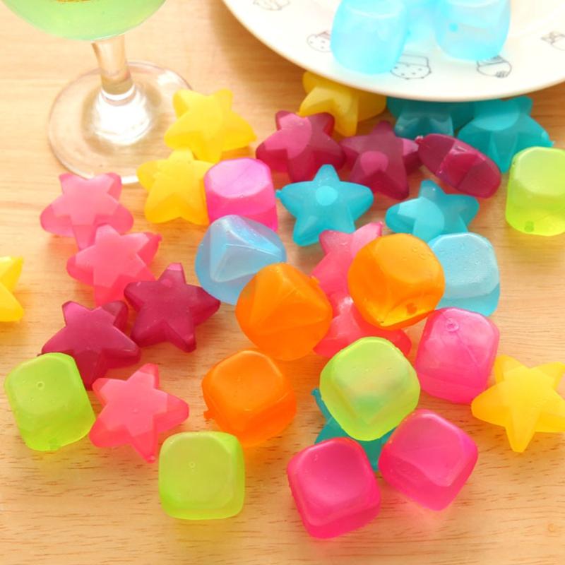 6 Pieces Refreezable Ice Cubes Washable Plastic Ice Cubes Reusable Non-Diluting Ice Cubes for Cocktails Drinks Vodka