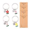4Pcs Delicate Teacher Appreciation Keychain Cute Thank You for Helping Me Grow Keychain Significative Teacher Key Pendant