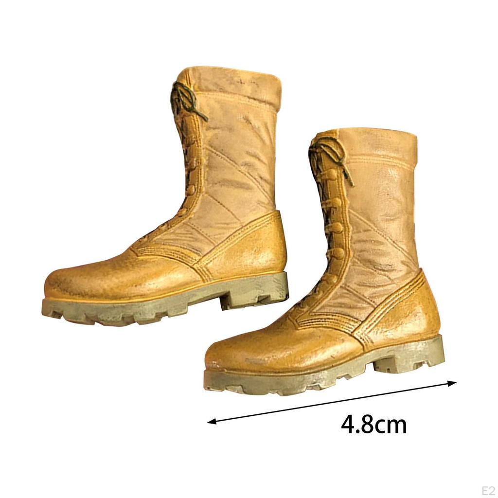1:6 Scale Men Figures Boots, Miniature Shoes Boots for 12in Doll Model Accs