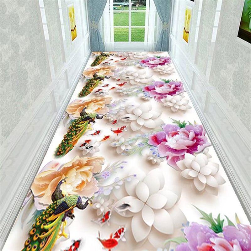Vintage Chinese Print Corridor Long Rug Staircase Carpet Balcony Kitchen Mat Home Decoration Can Be Customized Carpet