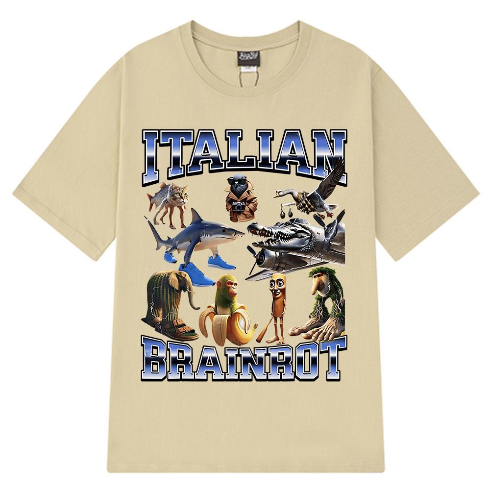 Italian Brainrot Funny Meme T-shirt Tralalero Tralala Tung Tung Tung Sahur Bombardiro Crocodilo Brr Brr Patapim Men Women Tshirt