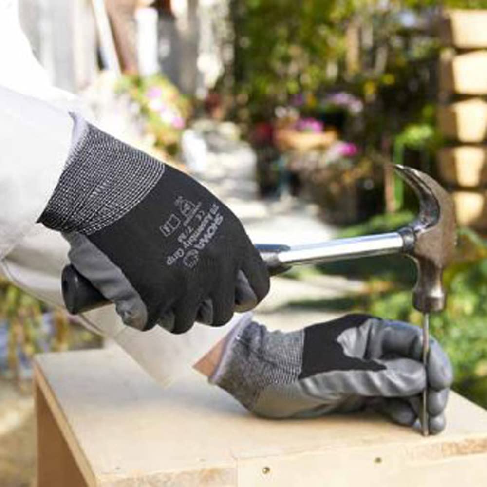 Showaglove Work Gloves 370 Assembly of No. Grip, Medium, Black, 3-Pack (Set 2)