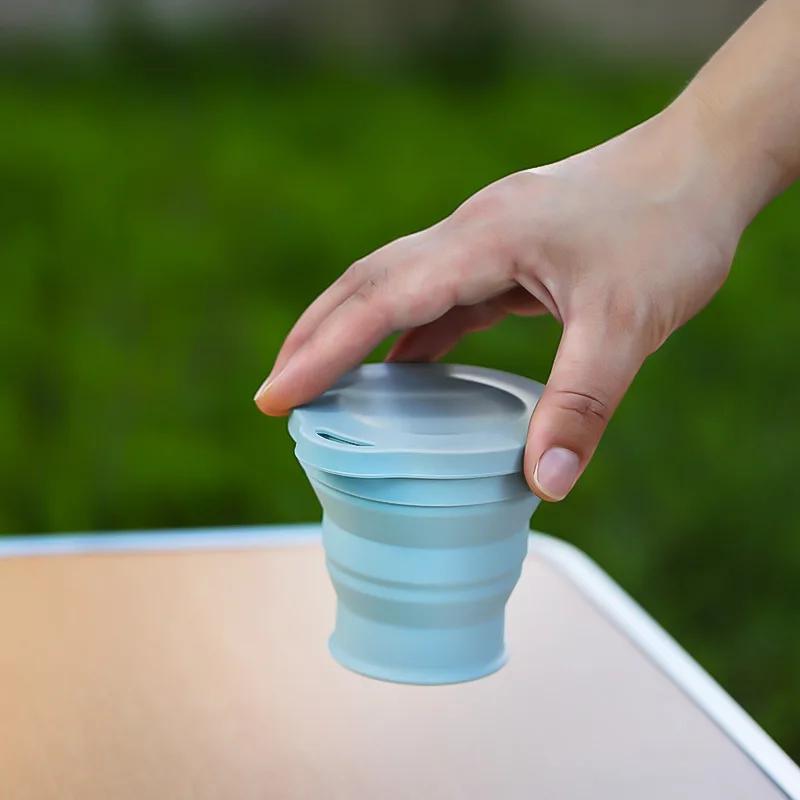 180ML Portable Outdoors Silicone Folding Cup with Hanging Hole Creative Water Cup Travel Portable Washing Cup Fashion Travel