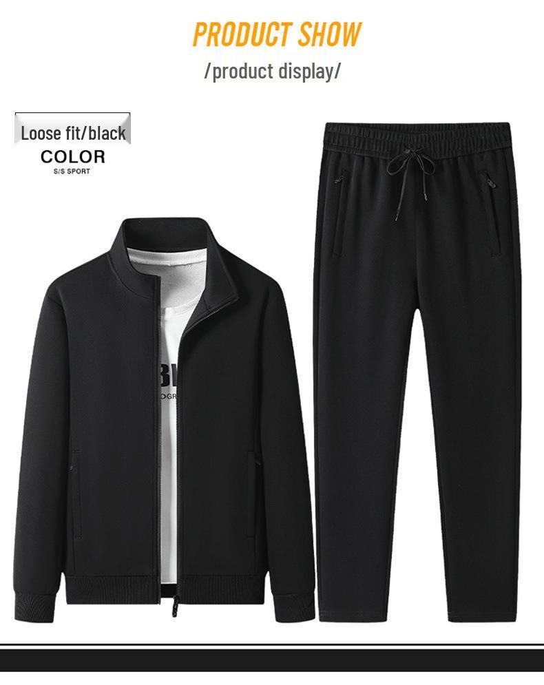 2025 Herren Freizeit Baumwoll Trainingsanzug Set: Reißverschluss-Strickjacke & Sportbekleidung Zweiteiler