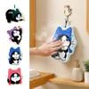 Cute Cat Style Hand Towel Absorbent Cartoon Hanging Towel Microfiber Soft Cleaning Rag Household