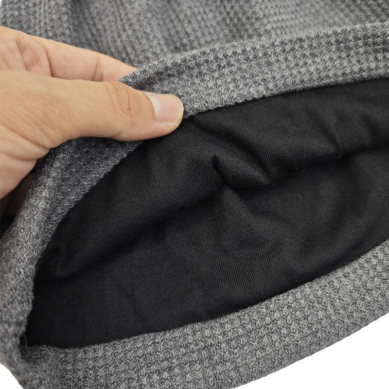 Autumn and winter solid color light board stacking hat thickened and velvet confinement pullover hat men's and women's outdoor riding windproof hat