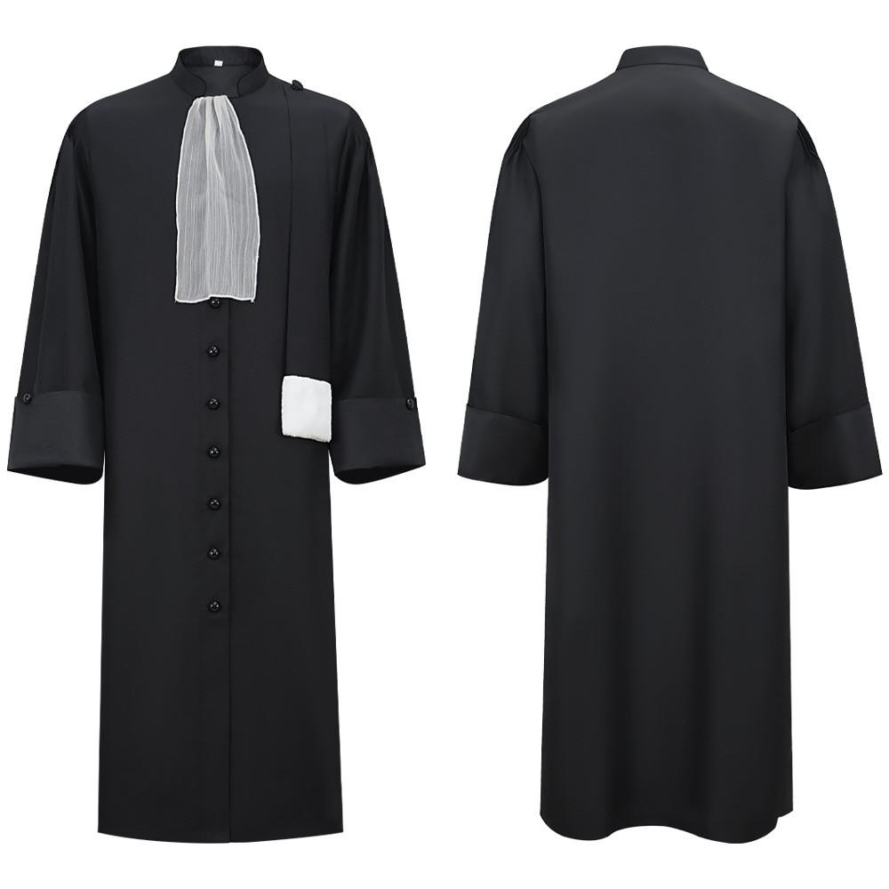 Medieval Lawyer Costume With Polyester Coat For Halloween Cosplay Role Play