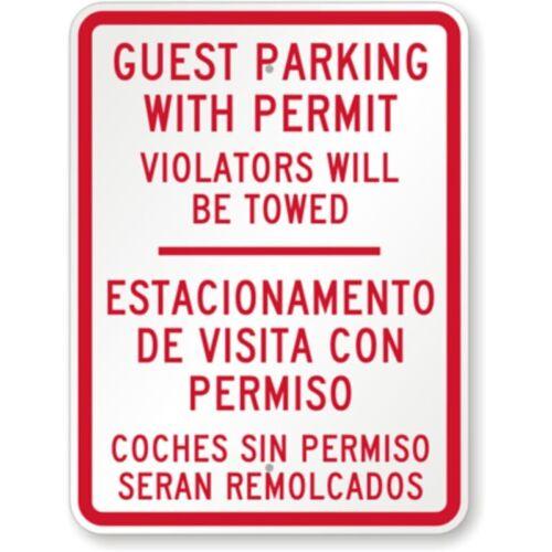 

Bilingual Guest Parking Aluminum Weatherproof SignAluminum 20x30cm（7.8x11.8inch）