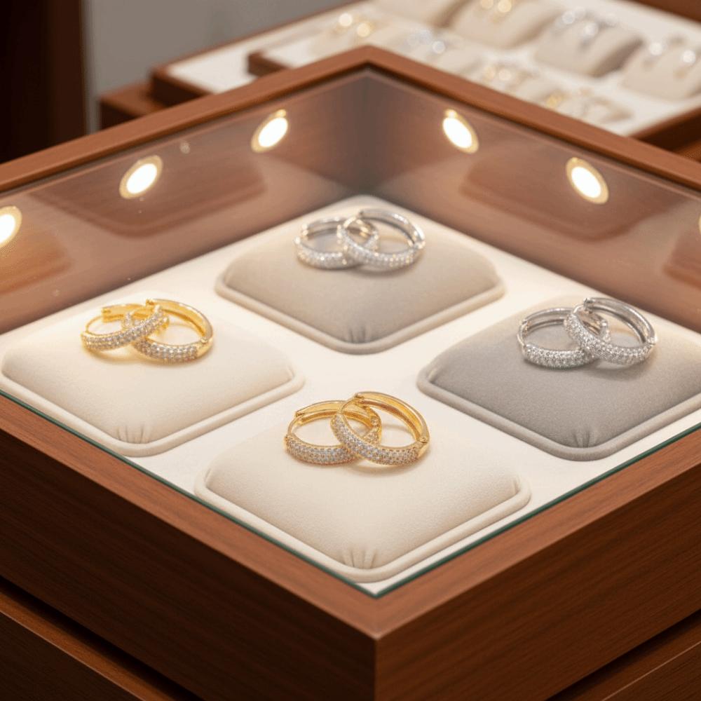 Light Luxury Zircon Hoop Earrings Temperament Women Sparkling Earrings  Daily Wear