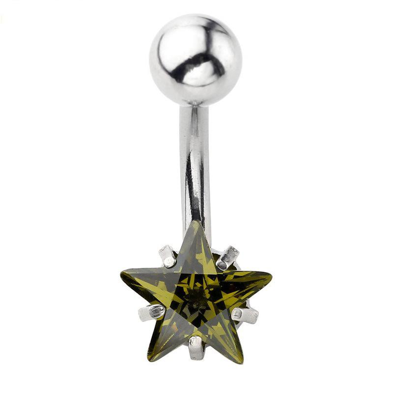 Gold Plated Stainless Steel Medical Steel CZ Navel Button Ring Piercing Belly Stud Body Jewelry Engagement Gift