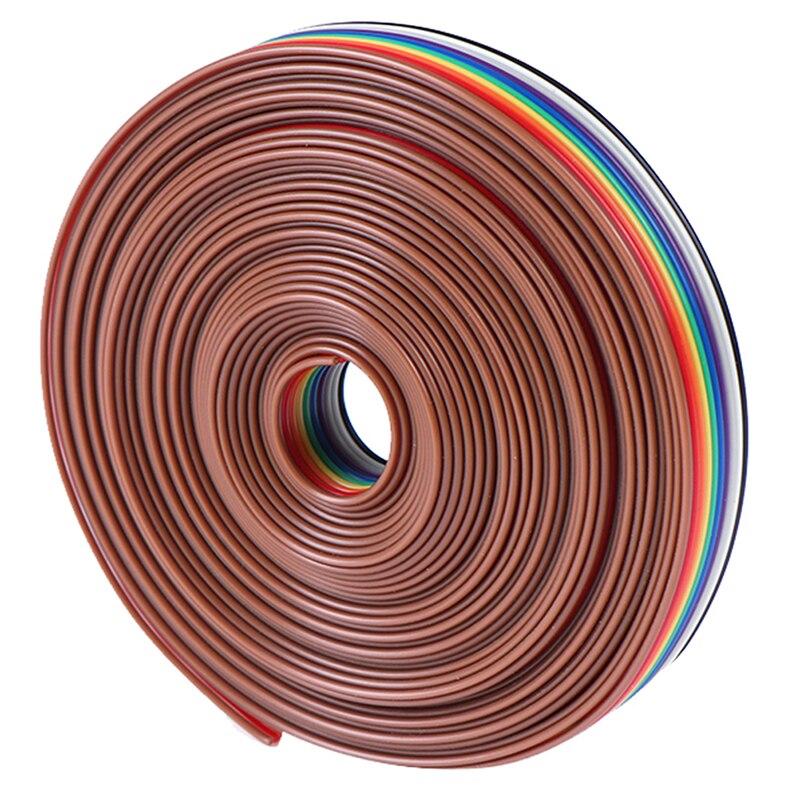 

6meters/lot Ribbon Cable 10WAY Flat Color Rainbow Ribbon Cable Wire Rainbow Cable 10P Ribbon Cable 28AWG 6M