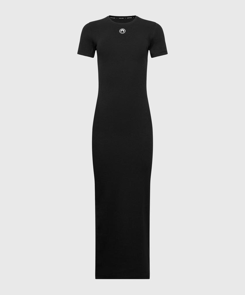 Marine Serre (W) Moon Logo Ribbed Jersey Tube Dress Black Moon Logo Ribbed Jersey Tube Dress Bk99 Black