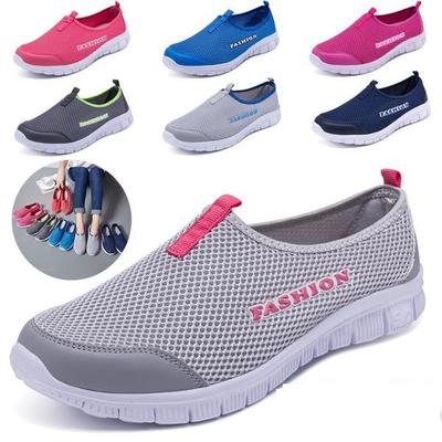 Summer Fashion Couple Mesh Running Shoes Flat Bottomed Women's Sports Shoes Men's Lazy Shoes Walking Shoes