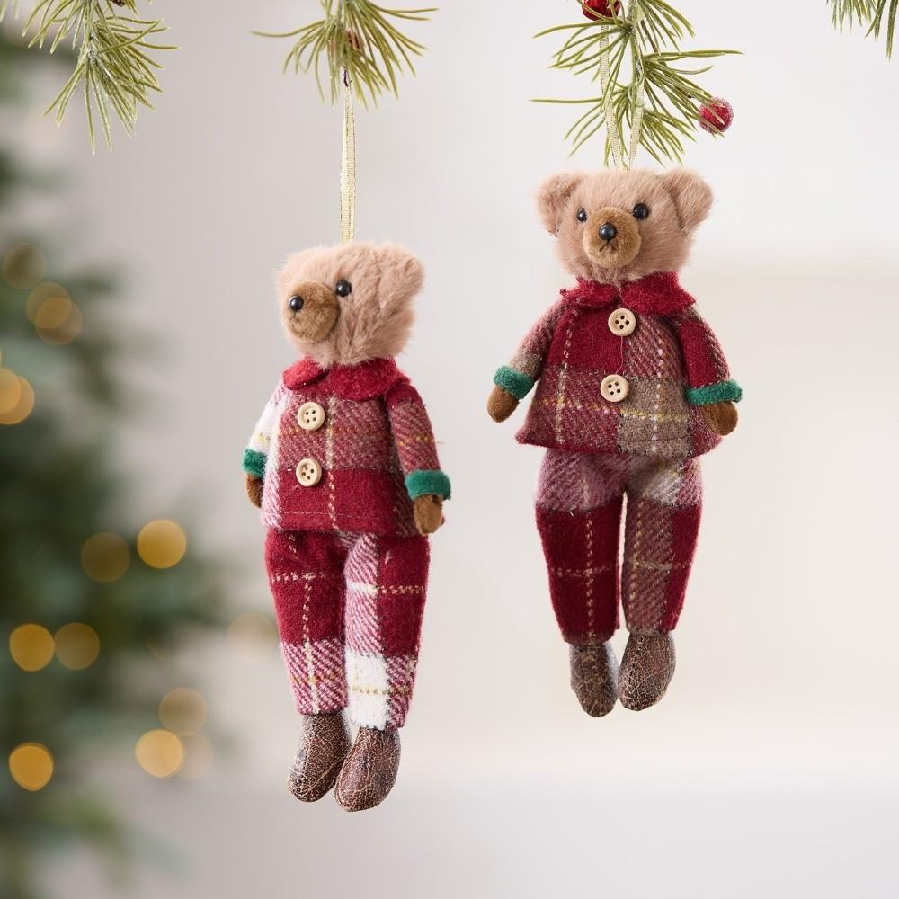 Cute Bear Doll Ornaments Plush Christmas Gift Doll Decorations  Xmas Party