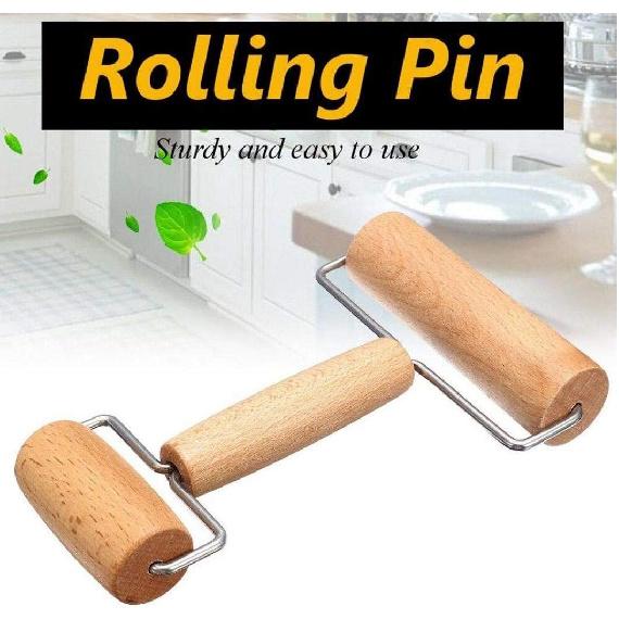 Dough Rolling Pin Wooden Double Sided Roller Bread-shaped Pastry Pie Pizza Baking Gadgets