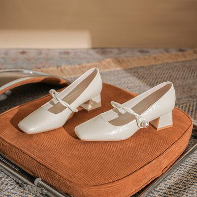 5888 Premium Sexy Women's Thick Heel Square Head Mary Jane Single Shoes 2026 New Versatile and Not Tired of High Heels