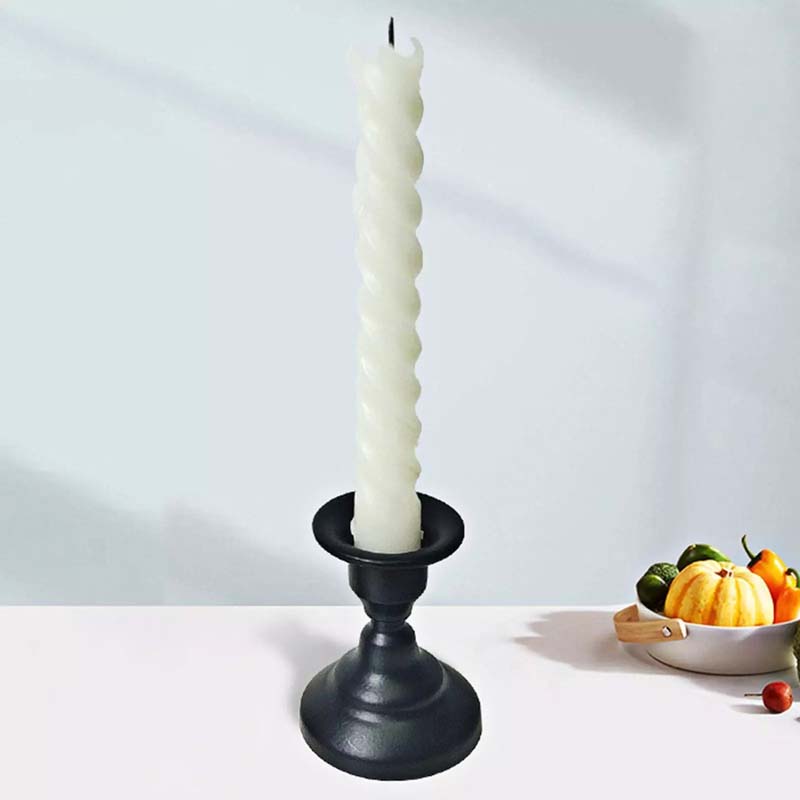 2x Iron Candles Stick Holder Candle Stand Simple Candle Holder for Pillar