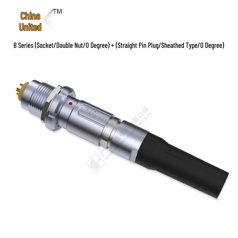 Aviation Plug: Central 2B Connection, Internal Fixing, Straight Pin, Sleeve Type, 2-32 Core Connector